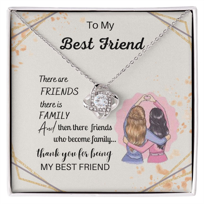 Soul Sisters - Love Knot Necklace To My Best Friend Necklaces for Women with Engraved Messages 200209