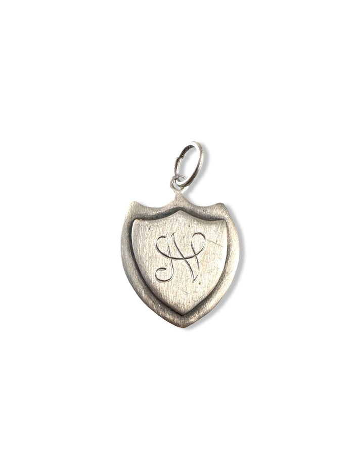 Sterling Initial Shield Charms