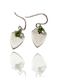Sterling Small Shield Gemstone Earring