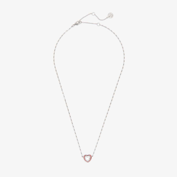Stone & Enamel Heart Pendant Necklace