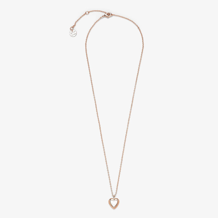 Stone Heart Locket Necklace