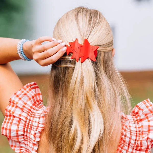 Teleties Shooting Star Flat Hair Clip -Red