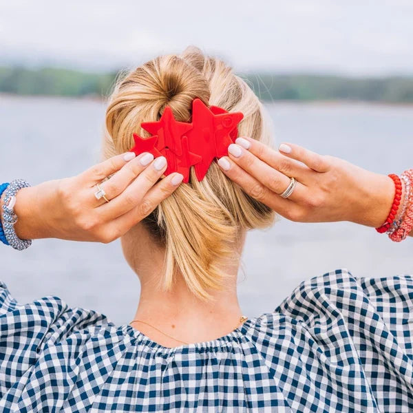 Teleties Shooting Star Flat Hair Clip -Red
