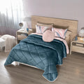 TENDENZA VELVET TEXTURE REVERSIBLE COMFORTER SET 4 PCS CALIFORNIA KING SIZE MADE IN MEXICO