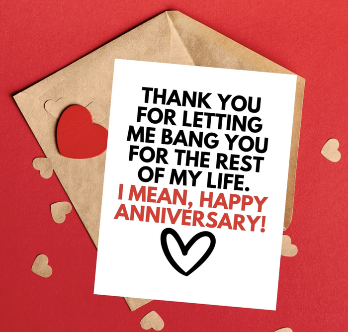 Thank You Bang Anniversary Card
