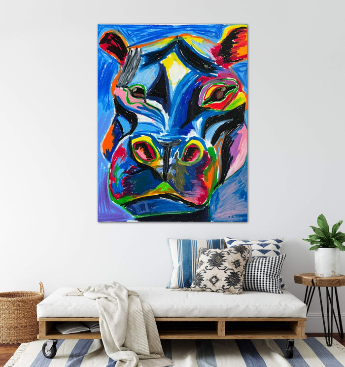 The Blue Hippo - Art Prints