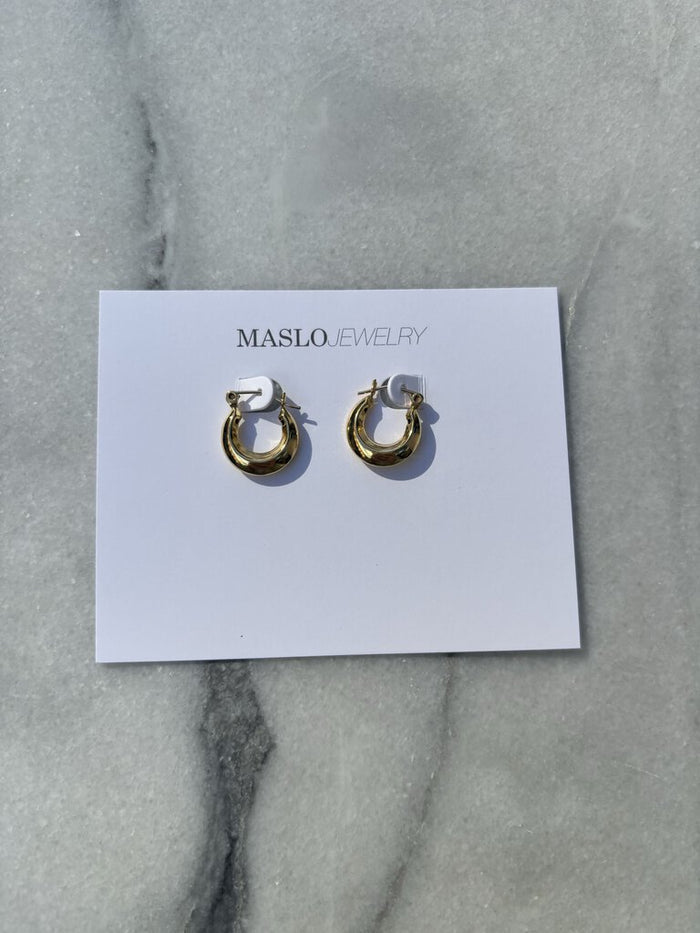 Tiny Round Hollow Hoop Earrings