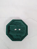 Tiny Silver CZ Eye Studs