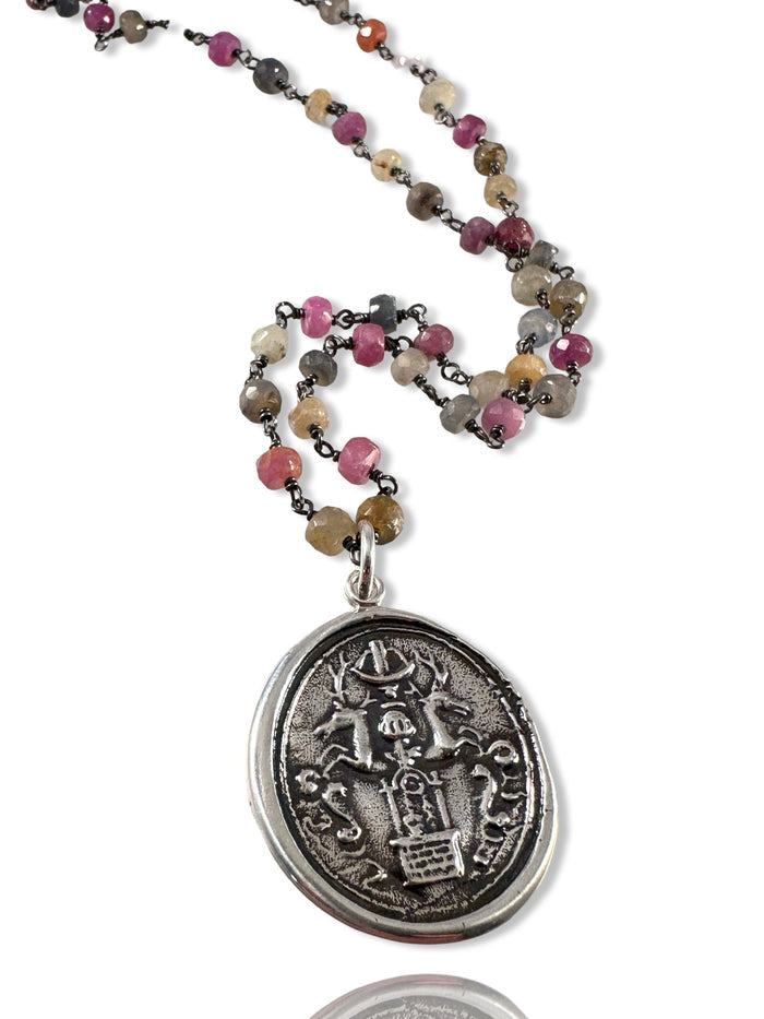 Tree of Life Sterling Gemstone Wrap Necklace