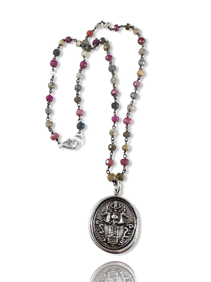 Tree of Life Sterling Gemstone Wrap Necklace