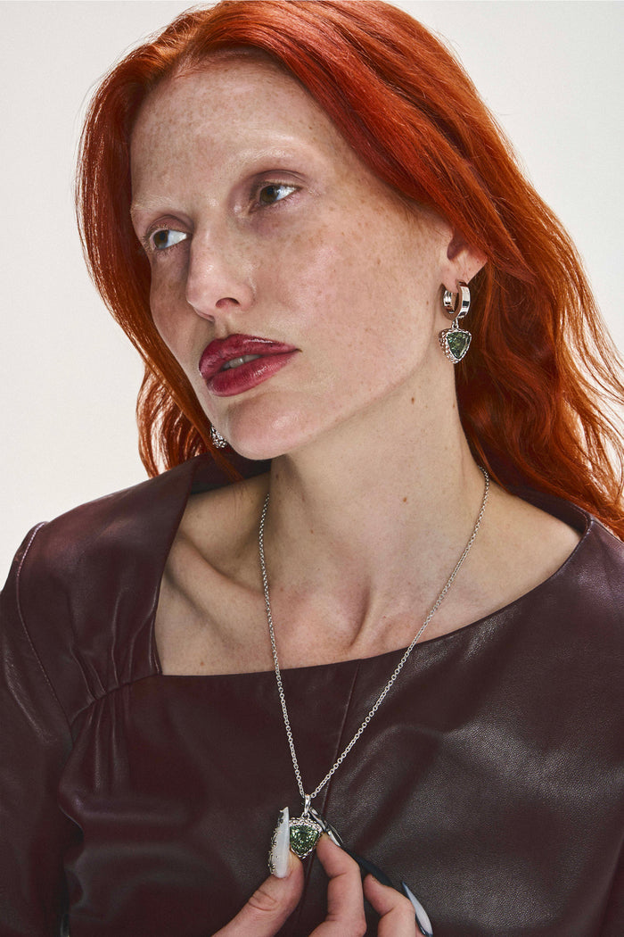 DARKAI Trillion Tourmaline Necklace on Female model