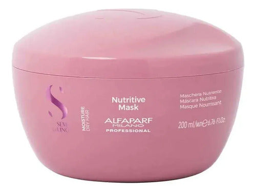 Trio Alfaparf Moisture Nutritive Shampoo 250ml, Máscara 200ml Y Fluido 125ml Hidratación Y Nutrición