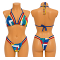 Tropical Print Triangle Bikini Set