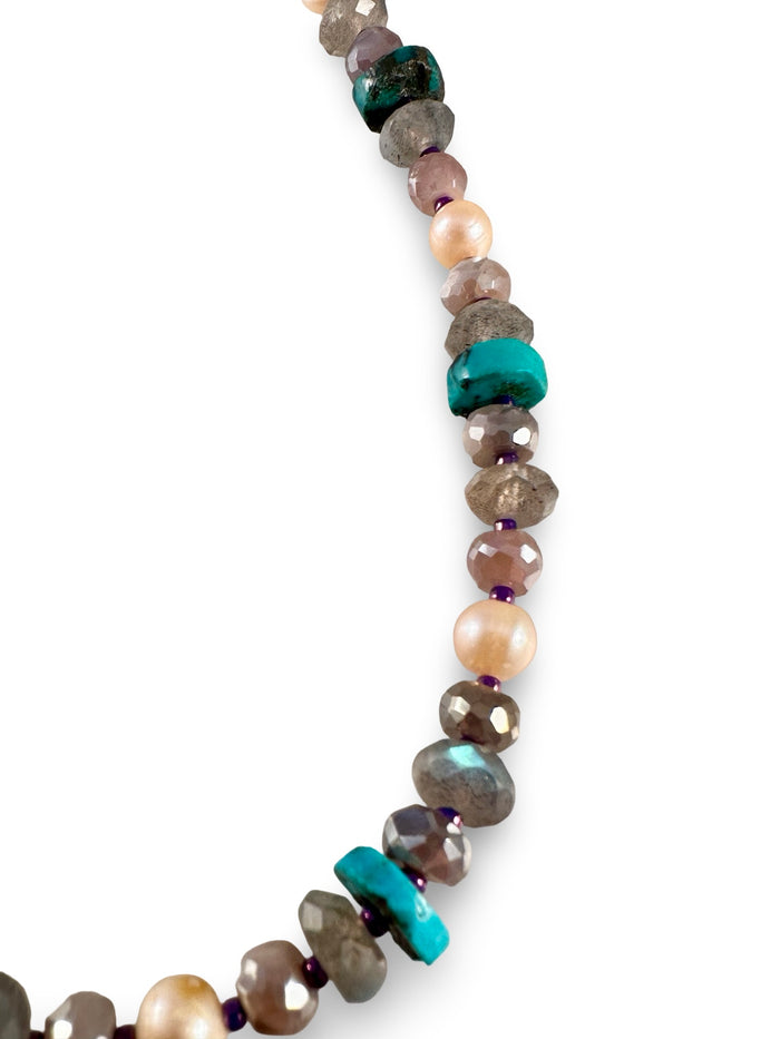 Turquoise Labradorite Mix Bead Necklace