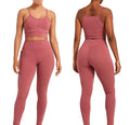 Two-Piece Seamless Fitness Set – Rose Pink