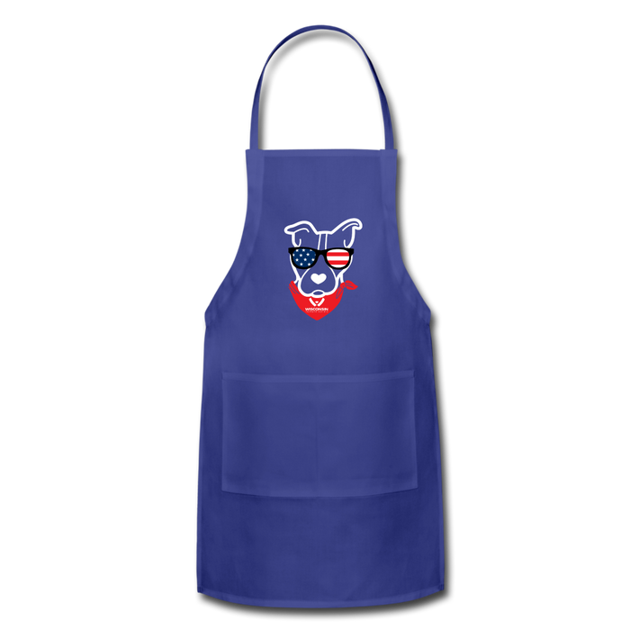 USA Dog Adjustable Apron - royal blue