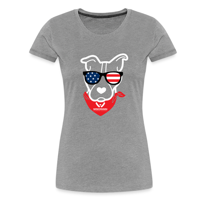 USA Dog Contoured Premium T-Shirt - heather gray