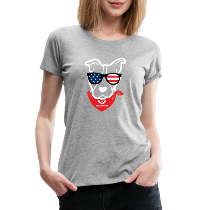 USA Dog Contoured Premium T-Shirt - heather gray