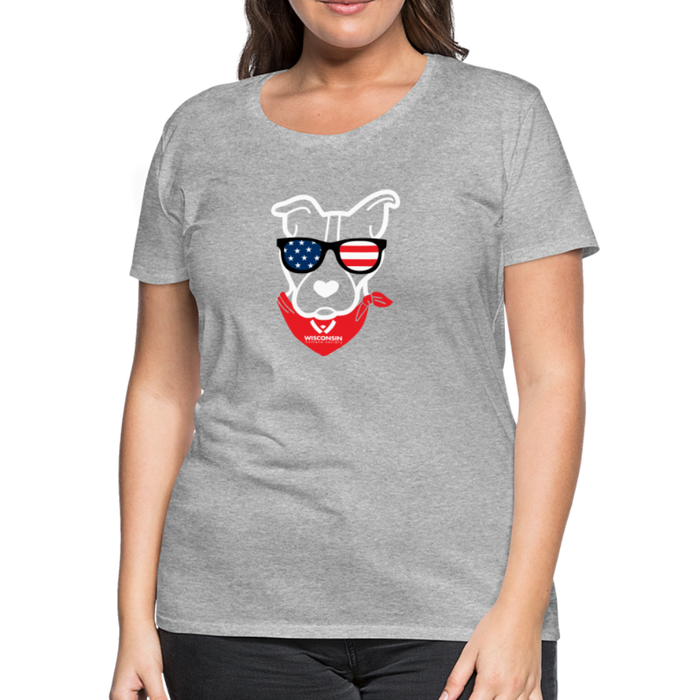 USA Dog Contoured Premium T-Shirt - heather gray