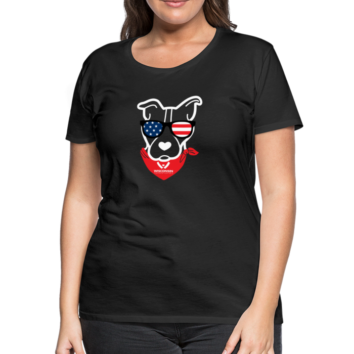 USA Dog Contoured Premium T-Shirt - black