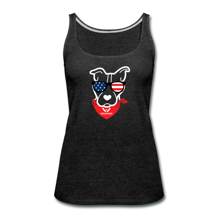 USA Dog Contoured Premium Tank Top - charcoal gray