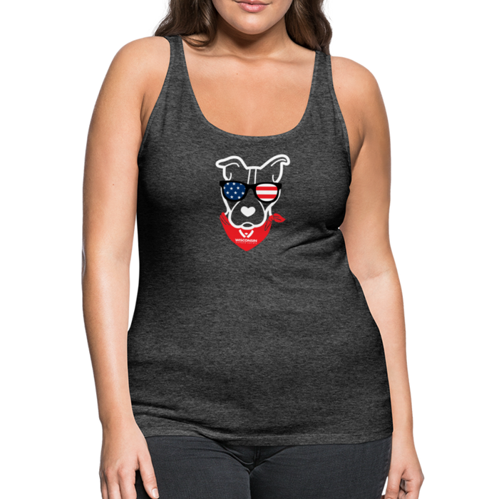 USA Dog Contoured Premium Tank Top - charcoal gray