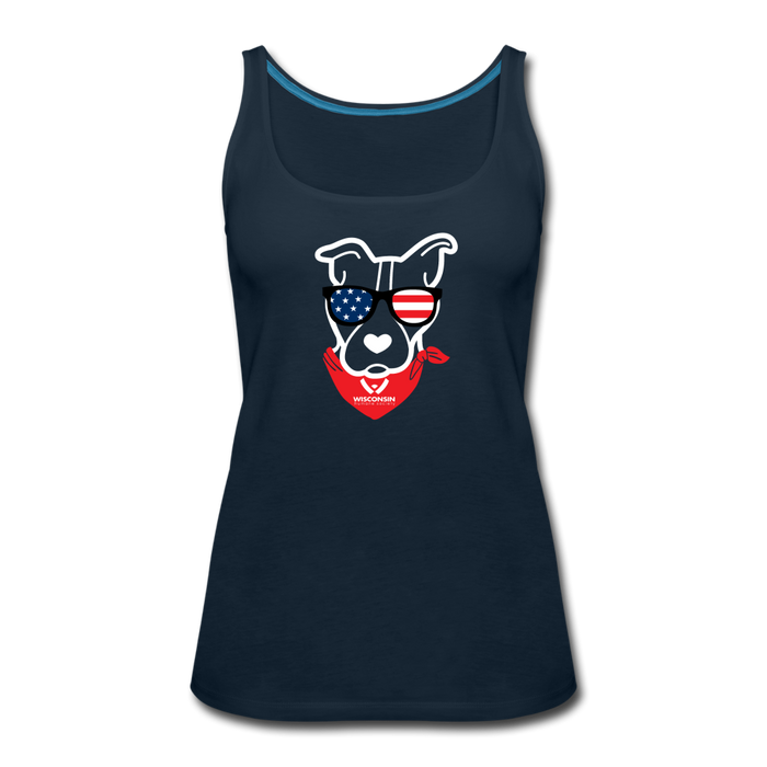 USA Dog Contoured Premium Tank Top - deep navy