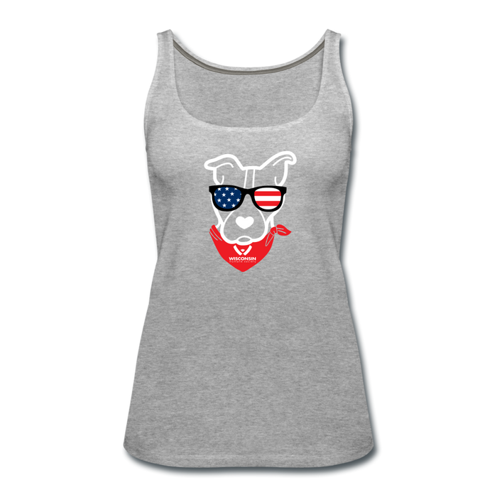 USA Dog Contoured Premium Tank Top - heather gray