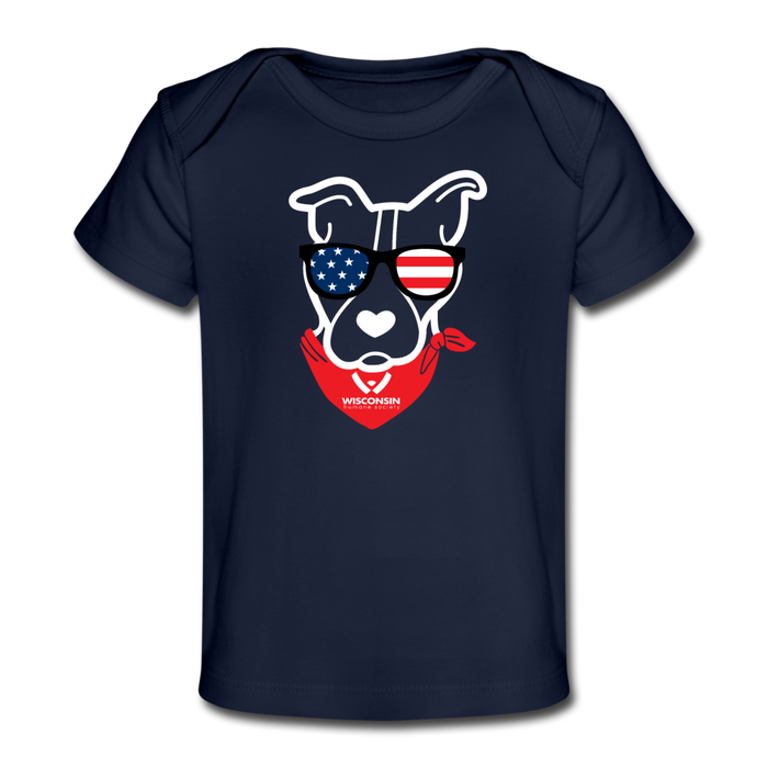 USA Dog Organic Baby T-Shirt - dark navy