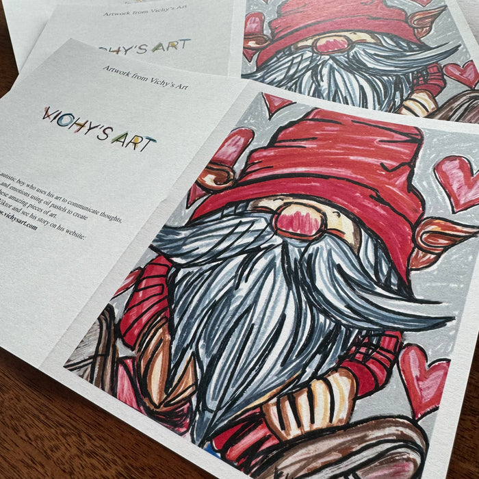 Valentine's Gnome - Greeting cards - Vichy's Art