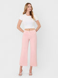 Vervet High Rise Crop Wide Leg Jean -Pale Lilac