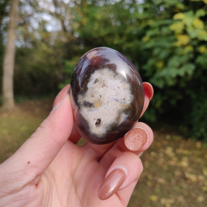 Violet Flame Agate Palm Stone (#7)