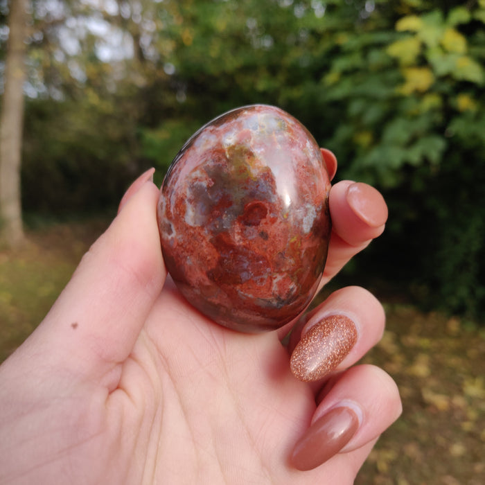 Violet Flame Agate Palm Stone (#7)