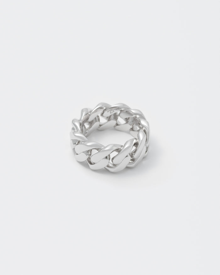 detail of white cuban ring for man end woman
