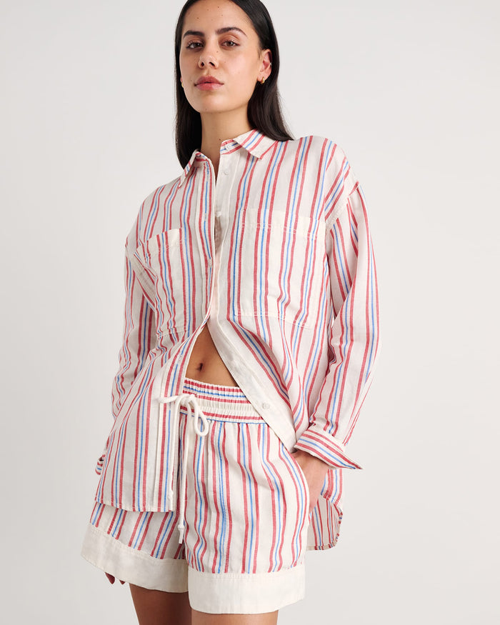 JAG winona stripe shirt ivorymulti
