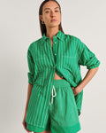 JAG winona stripe shirt greenmulti