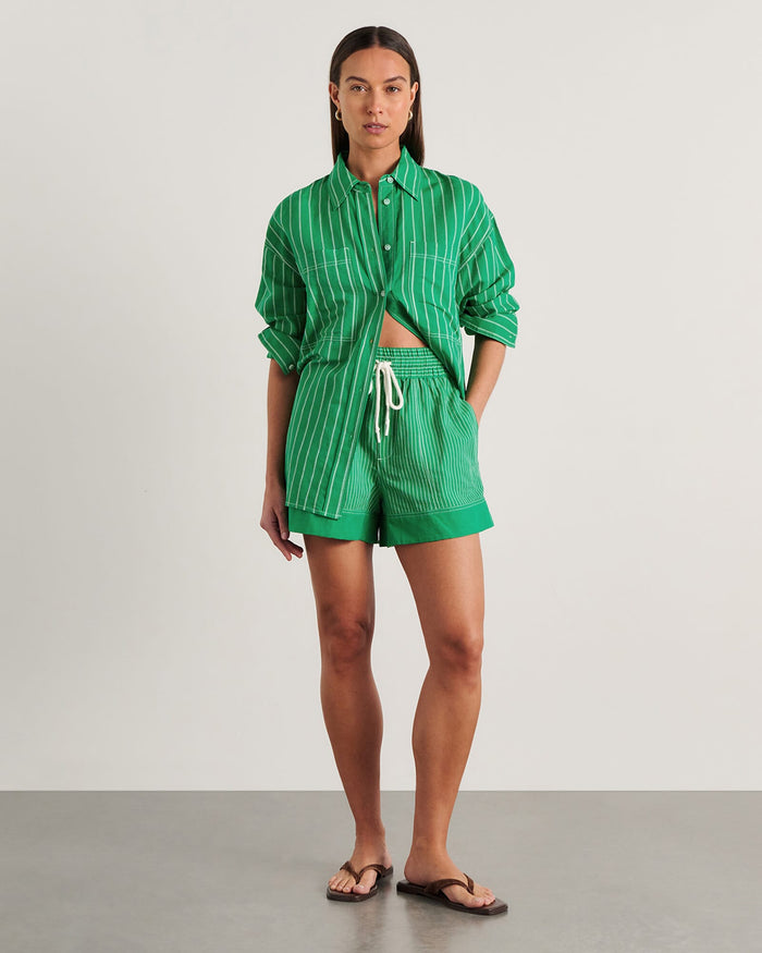 JAG winona stripe shirt greenmulti