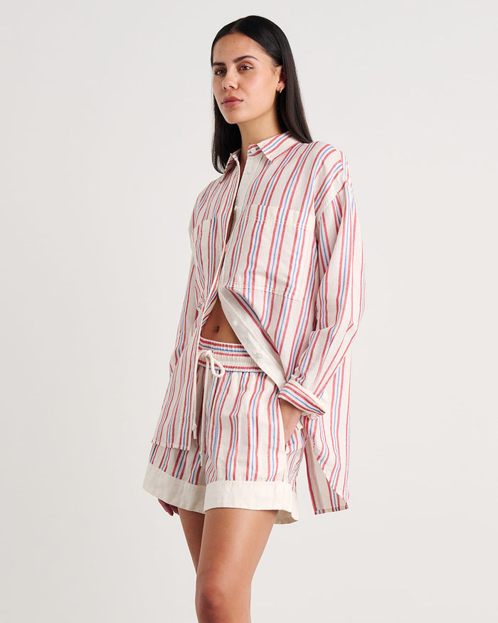JAG winona stripe shirt ivorymulti