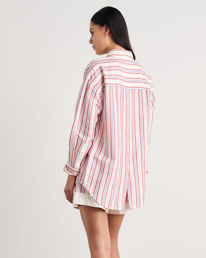 JAG winona stripe shirt ivorymulti