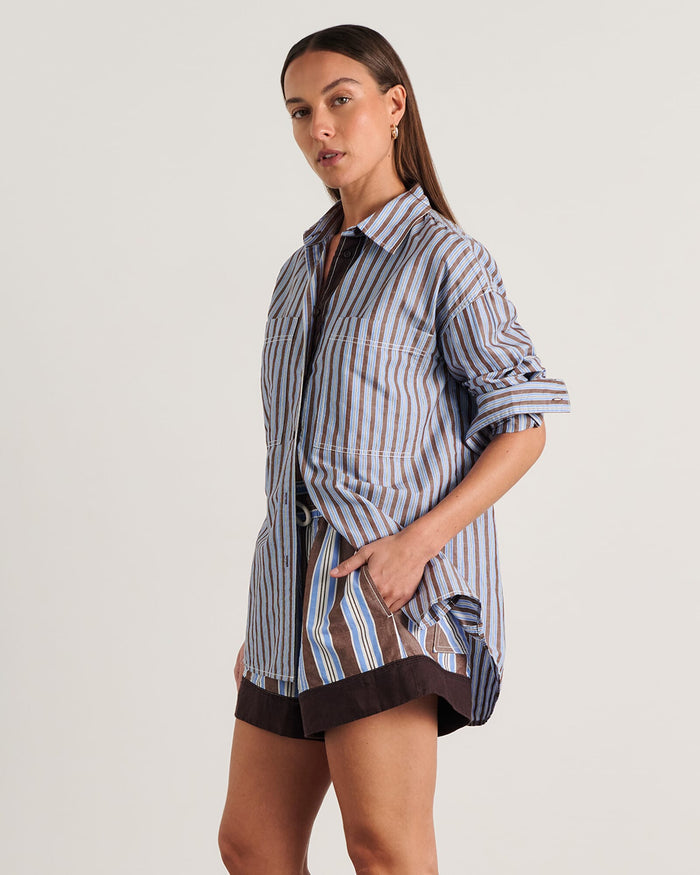JAG winona stripe shirt bluebrown
