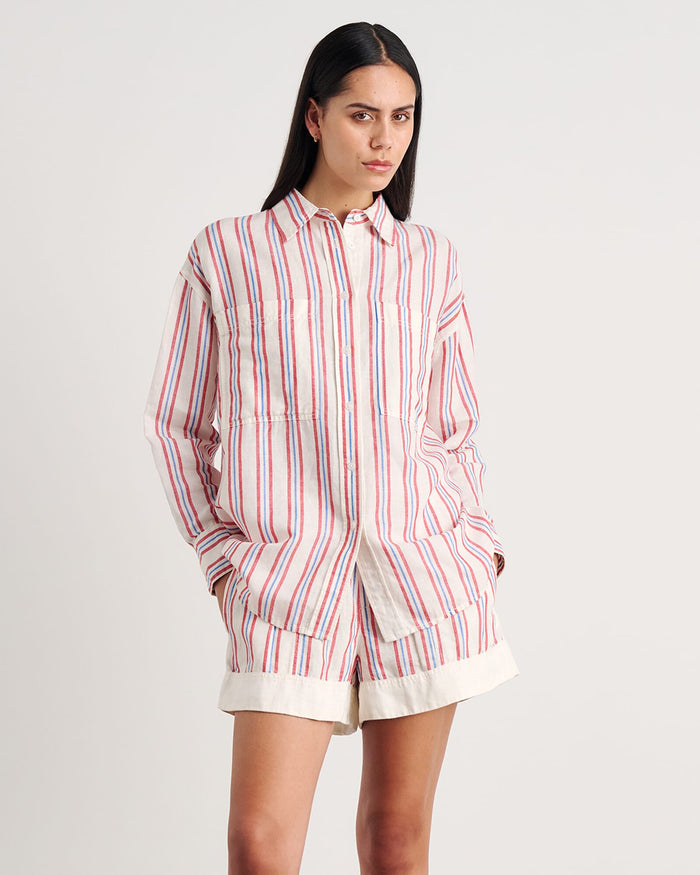 JAG winona stripe shirt ivorymulti