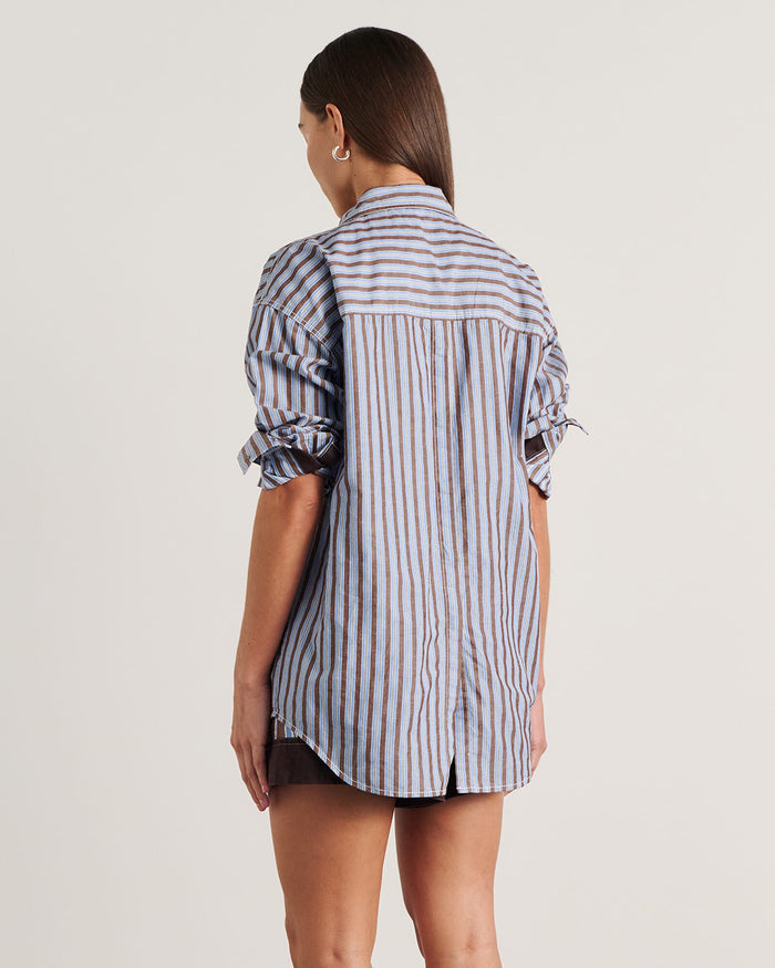 JAG winona stripe shirt bluebrown