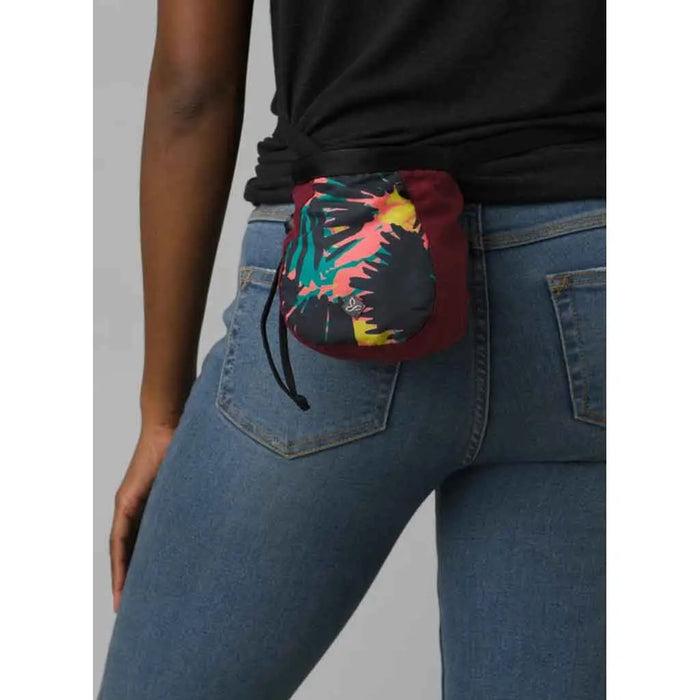 prana womens chalk bag with belt maroon jungle 2