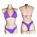 Women’s Purple Striped Bikini – Size S, Triangle Top & Thong Bottom