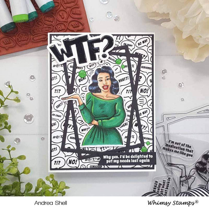 WTF?! Background Rubber Cling Stamp - Whimsy Stamps