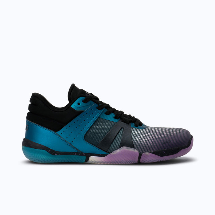 Xero Shoes X1 Low Women Shoe at Dark Aqua and Neon Violet with Toe Facing Right