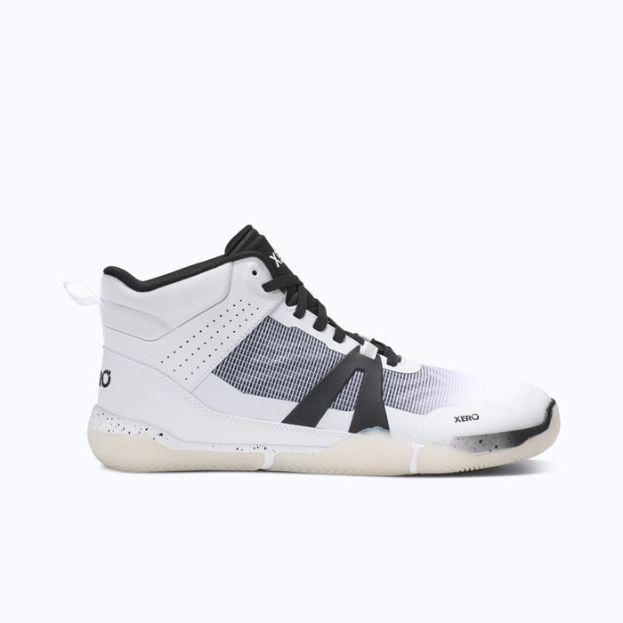 Xero Shoes X1 Mid Men Shoe at White and Black with Toe Facing Right