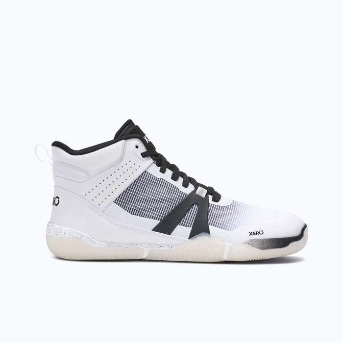 Xero Shoes X1 Mid Women Shoe at White and Black with Toe Facing Right