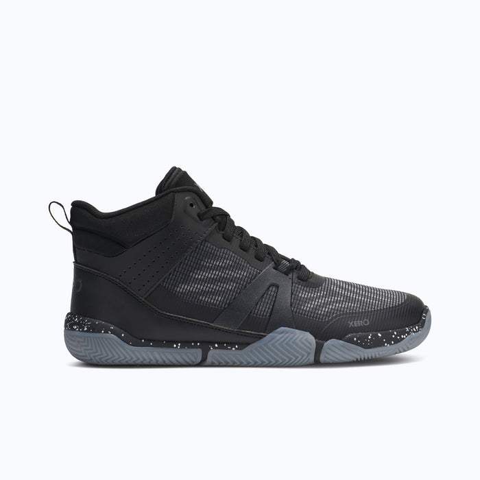 Xero Shoes X1 Mid Women Shoe at Black and Gray with Toe Facing Right