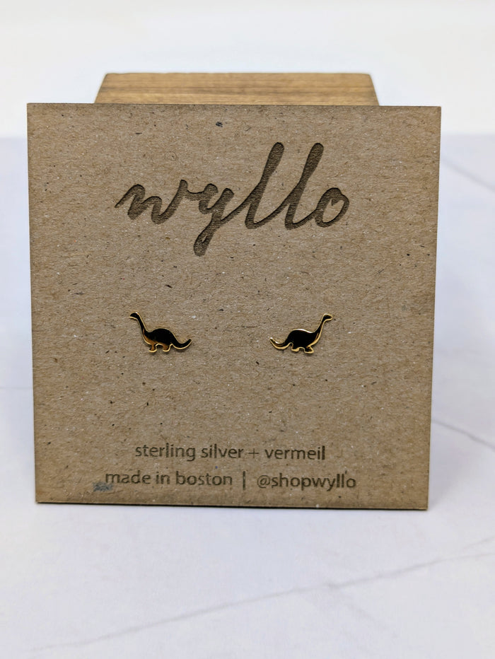 Yellow Gold Dinosaur Studs